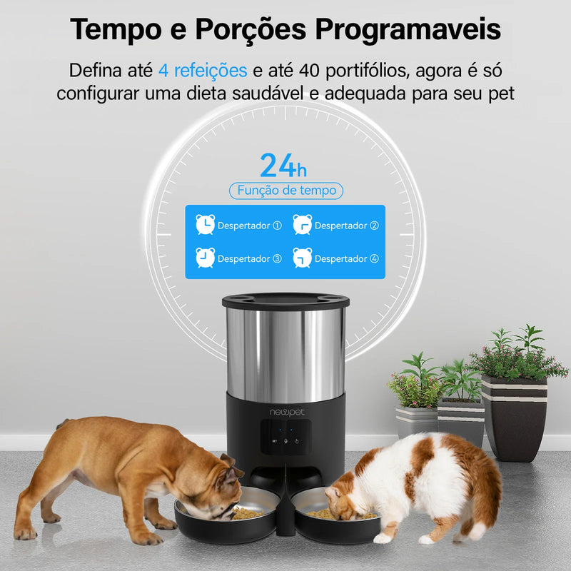 Dispensador Automático de Ração para Cachorros e Gatos