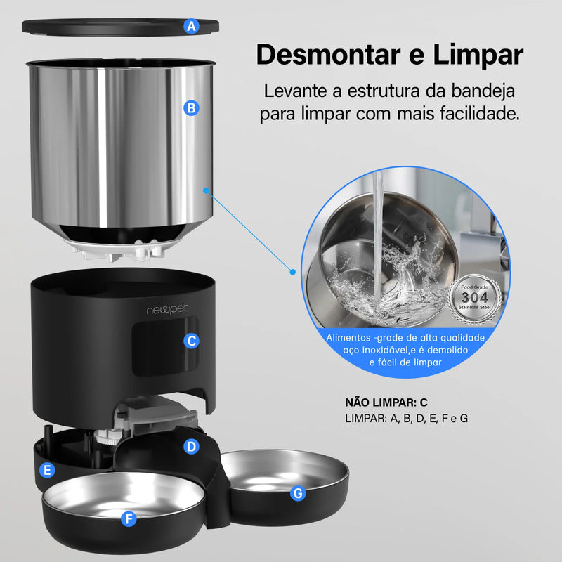 Dispensador Automático de Ração para Cachorros e Gatos